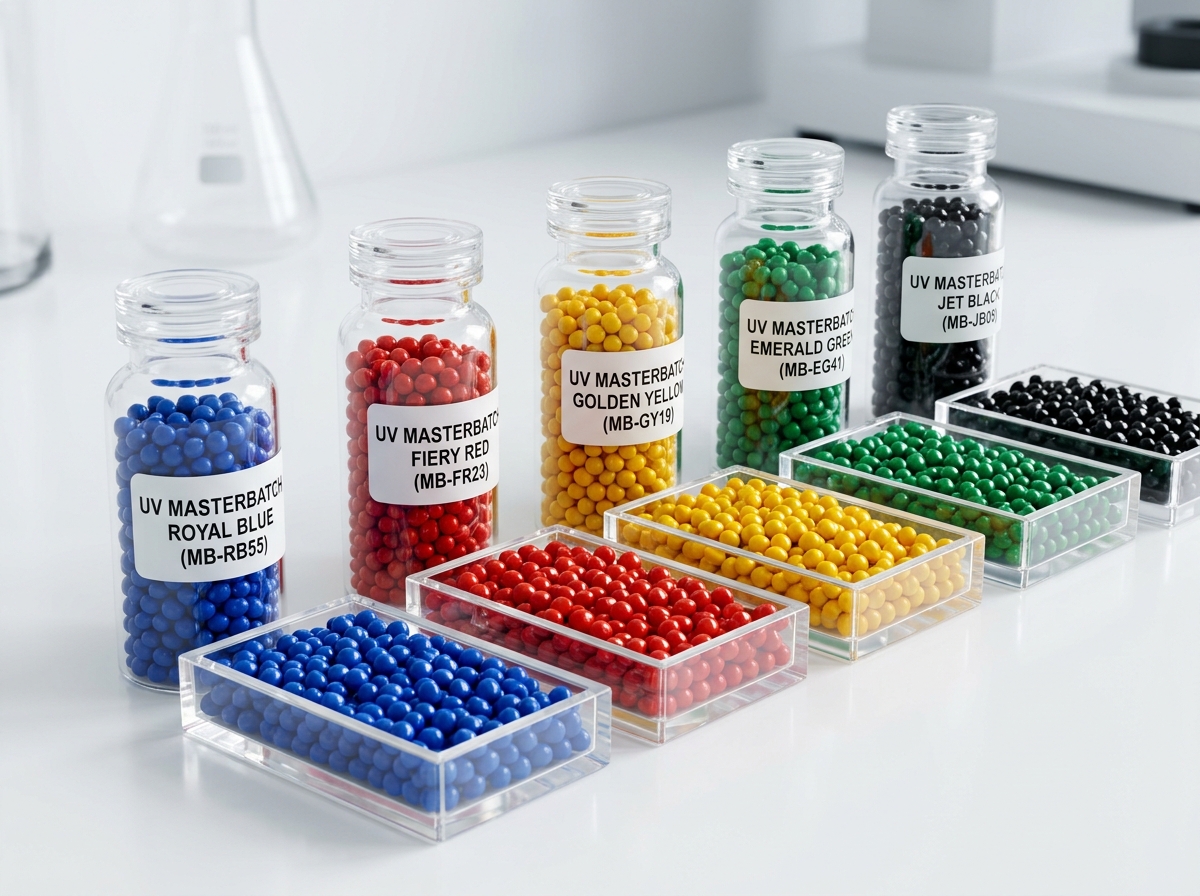 Color Masterbatch & UV-16 Compound Pellets in Vials