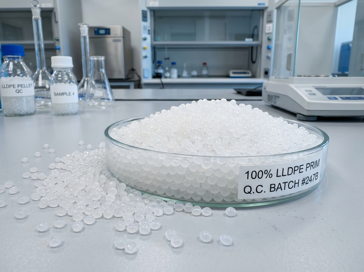 100% Prime Virgin Natural LLDPE Polymer Granules Laboratory Quality Control Sample